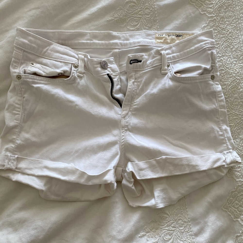 Rag & bone crisp white jean shorts